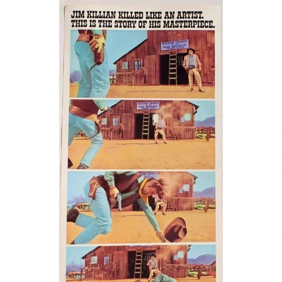 VINTAGE Orignal 1969 Glenn Ford Heaven With A Gun Movie Lithograph Poster - Picture 2 of 3